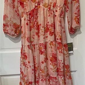 Blush/coral dress midi